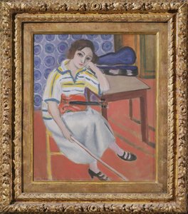 Kvinna med violin, ca 1921-23 (olja på duk) av Henri Matisse