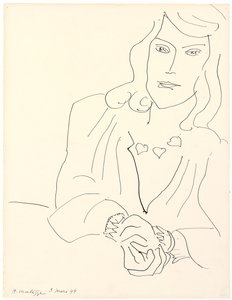 Kvinnohuvud med halsband av Henri Matisse