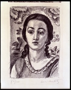 Ung flicka med bruna lockar av Henri Matisse