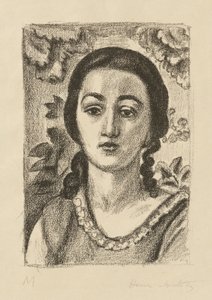 Ung kvinna med bruna lockar av Henri Matisse