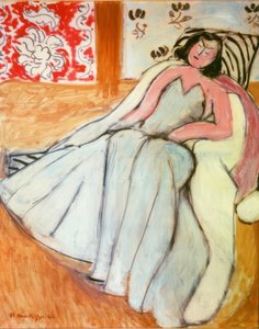 Ung kvinna med vit päls av Henri Matisse