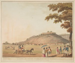 Utsikt över Mount St. Thomas, nära Madras, efter James Hunter (d.1792)