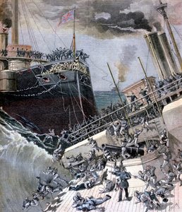 En olycka ombord på Victoria, 22 juni 1893. av Henri Meyer