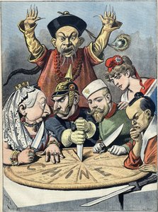 Kina - kungarnas och kejsarnas kaka Karikatyr, 1898