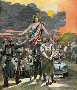 Franska republiken allegorisk gravyr av Henri Meyer