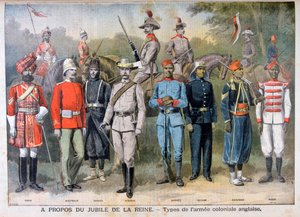Militära uniformer för den brittiska kolonialarmén, 1897
