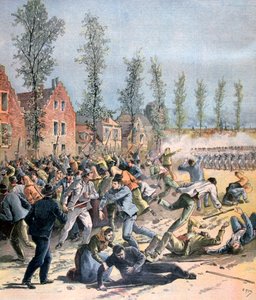 Upplopp i Mons, Belgien, 1893 av Henri Meyer