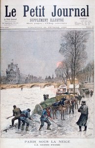 Den frusna Seinen, vinter, Paris, 1895