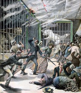 Incidenten vid menageriet, Montceau-les-Mines, Frankrike, 1891 av Henri Meyer