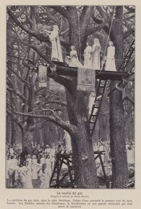Druider som skär misteln på månens sjätte dag (litho) av Henri Paul (after) Motte