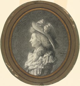 Kvinna i profil, vänd åt vänster, 1784.
