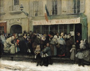 Ett soppkök under belägringen av Paris, efter 1870 (olja på duk)