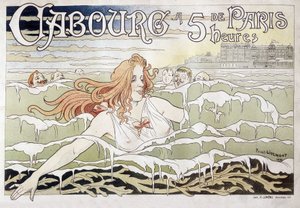 Cabourg på 5 h från Paris - Reklamaffisch av Privat Livemont av Henri Henri Antoine Théodore Livemont