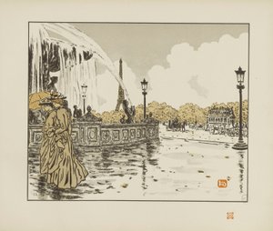 Från Place de la Concorde [De trettiosex vyerna över Eiffeltornet] av Henri Rivière