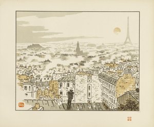 Från rue des Abbesses [De trettiosex vyerna över Eiffeltornet] av Henri Rivière