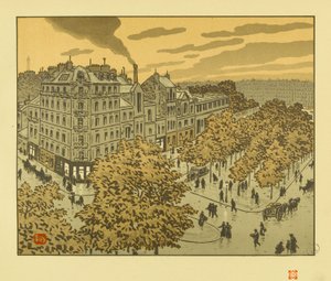 Från Boulevard de Clichy [De trettiosex vyerna över Eiffeltornet] av Henri Rivière