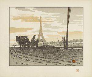 Från Passy-kajen. Kolhandlare [De trettiosex vyerna av Eiffeltornet] av Henri Rivière