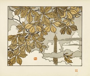 Frontespis [De trettiosex vyerna av Eiffeltornet] av Henri Rivière