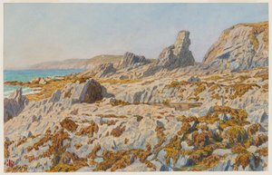 Pors Léonnec vid lågvatten. Morgat av Henri Rivière