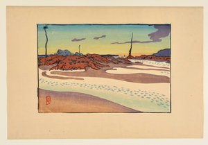 [Sjömärkena: La Bouche, Chéruette och viken i skymningen] av Henri Rivière