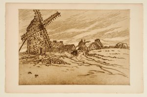 [Kvarnarna i La Palue] av Henri Rivière