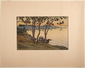 Hamnen i Douarnenez, Bretagne av Henri Rivière