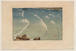 [Våg vid stigande tidvatten, stranden vid La Garde-Guérin (Saint-Briac)] av Henri Rivière