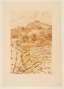 [Bretonisches Dorf] av Henri Rivière