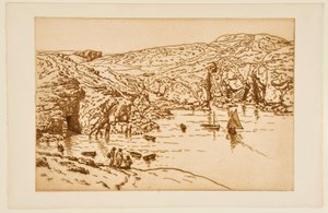 Segelbåt i en vik av Henri Rivière