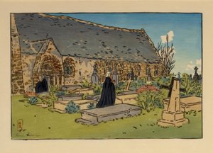 Perros-Guirec kyrkogård och kyrka av Henri Rivière