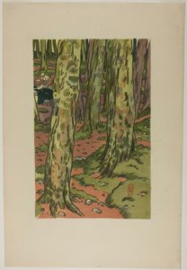 Tvättstuga i skogen i Loguivy av Henri Rivière