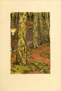 Tvättstuga i skogen i Loguivy av Henri Rivière