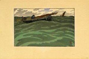 Fiskare till havs (Loguivy) av Henri Rivière