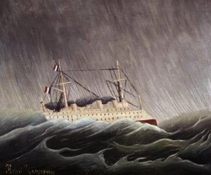 Båt i tempestaden. Artist: HENRI ROUSSEAU. Museum: NATIONALMUSEUM PARIS FRANKRIKE av Henri Rousseau