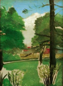 Skiss, utsikt över Parc Montsouris av Henri Rousseau