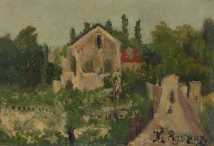 Studie till: Lantställe i Saint-Cloud av Henri Rousseau