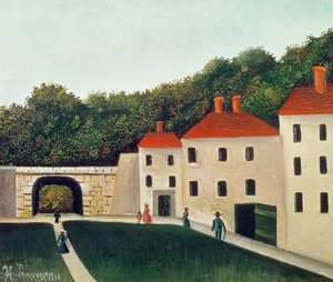 Landskap med en båge och tre hus, 1907