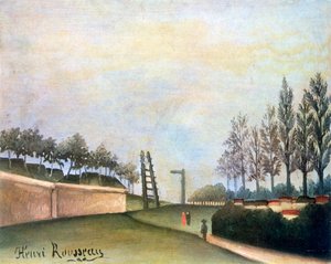 Utsikt över befästningarna till vänster om Vanves-porten, 1909 av Henri Rousseau