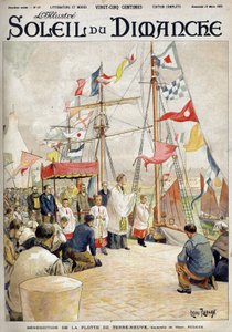 Benediction of the Newfoundland Fleet av Henri Rudaux. Gravyr i "" Le sun-du-dimanche"", 19 mars av Henri Rudaux