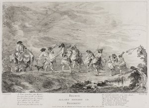 Rekryter som ska gå med i regementet, 1717?-26 av Henri Simon Thomassin