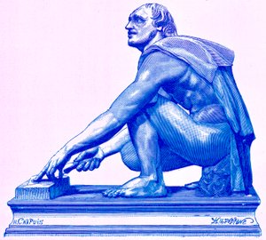 Kvarnen, illustration ur "History of Rome" av Victor Duruy, publicerad 1884 (digitalt förbättrad bild)