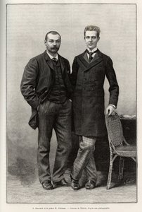 Porträtt av upptäcktsresande Gabriel Bonvalot (1853-1933), författare till berättelsen och prins Henri d