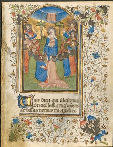 The Ascension: Leaf from a Book of Hours (4 av 6 utskurna löv) av Henri d