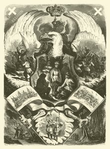 Soldater och uniformer från den polska armén under upproret 1863-1864 mot ryskt styre (gravyr)