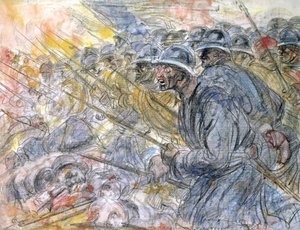 Anfallet i Verdun (penna och wc på papper)