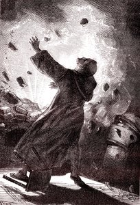 Munken Berthold Schwartz, "Från jorden till månen" av Jules Verne av Henri de Montaut
