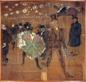 Skylt för La Goulues baraque på Foire du Trone: Moulin Rouge: La Goulue och "Valentin le desossee". av Henri de Toulouse-Lautrec