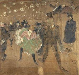 Panneaux pour la baraque de la Goulue, à la Foire du Trône à Paris av Henri de Toulouse-Lautrec
