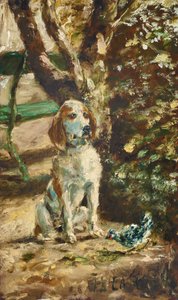 Konstnärens hund Flèche, ca 1881 (olja på trä) av Henri de Toulouse-Lautrec