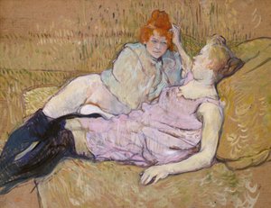 Soffan, ca 1894-96 (olja på kartong) av Henri de Toulouse Lautrec